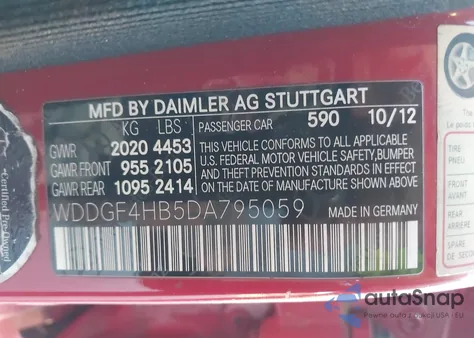 2013 Mercedes-Benz C 250 Sport from USA, damaged, VIN WDDGF4HB5DA795059